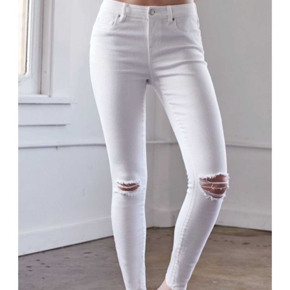 White Ripped Skinny Jeans